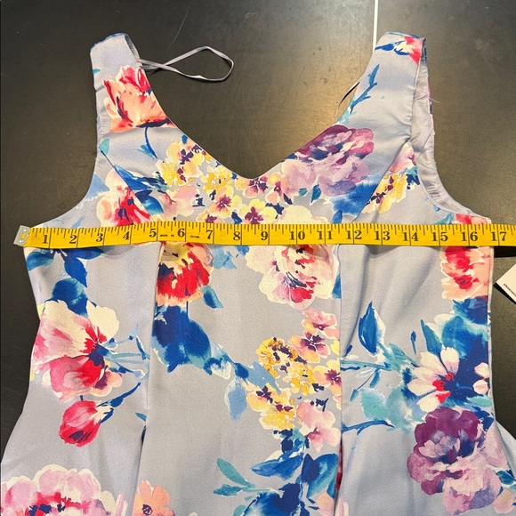 Alex Evenings 8139050 Short Printed Cocktail A Line Dress in Lilac Multi size 4 - Picture 7 of 11